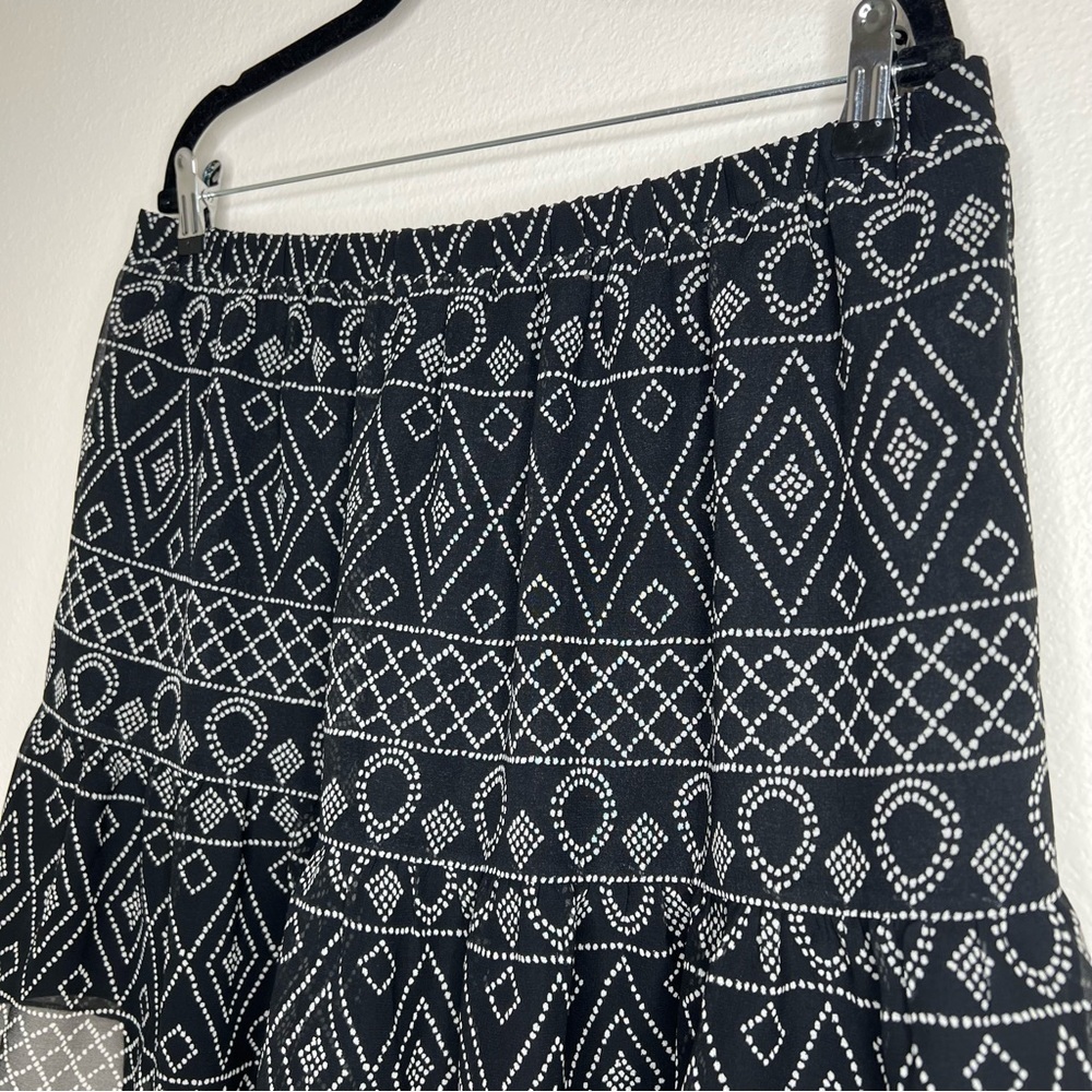 Madewell Caravan Black & White Geometric Printed Flowy Mini Skirt XL NWT - Picture 6 of 14